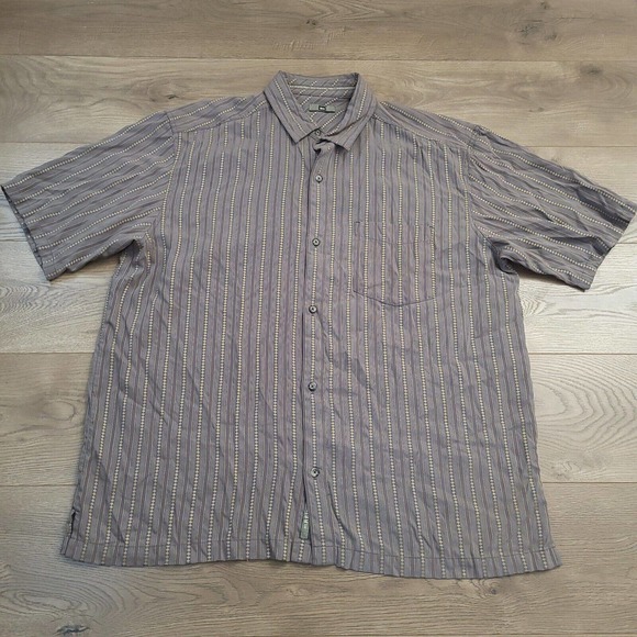 REI Shirt Mens Extra Large Gray Button Up Casual Preppy Normcore Short Sleeve - Picture 1 of 8